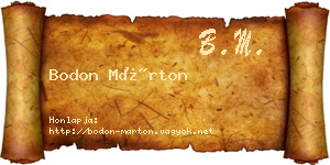 Bodon Márton névjegykártya