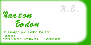marton bodon business card